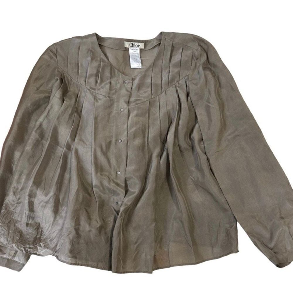 Chloé Silk Button-Up Top 